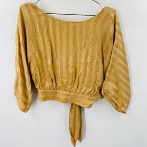 Third Form Tie Back Tan Blouse Size 6